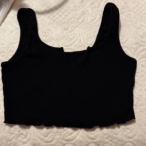 Black Sleeveless Crop Top